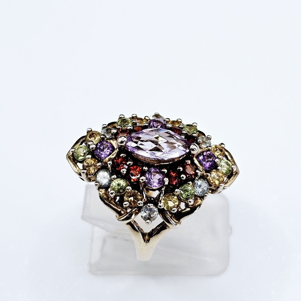 Michael Valitutti Genuine Gemstone 💍 in 18k Gold over Sterling Silver Sz 7! - Picture 10 of 16
